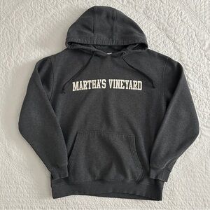 Martha's Vineyard Vintage Dark Gray Hoodie Sweatshirt Pullover